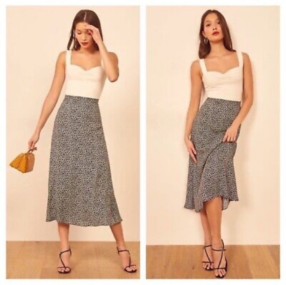 Reformation Bea Floral Print‎ Daisy Midi Skirt 0